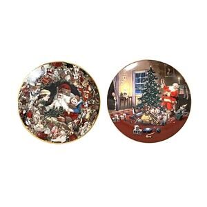 Hamilton Collection Plates Lot 2 Christmas Eve Visitor Visit From St Nicholas